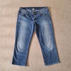 Silver Jeans Aiko Crop Women's 30 Blue Denim Capri Pants Mid Wash